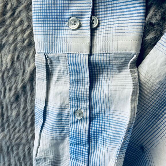 Apt.9 Young Men's Dress Shirt Long Sleeve Blue Waffle M 15 32/33 - Picture 12 of 13